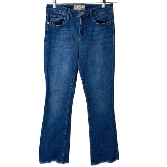 Free People Frayed Hem Medium Wash Crop Jeans Size 30 Boho 61502-16515125 Comfy - Picture 1 of 9